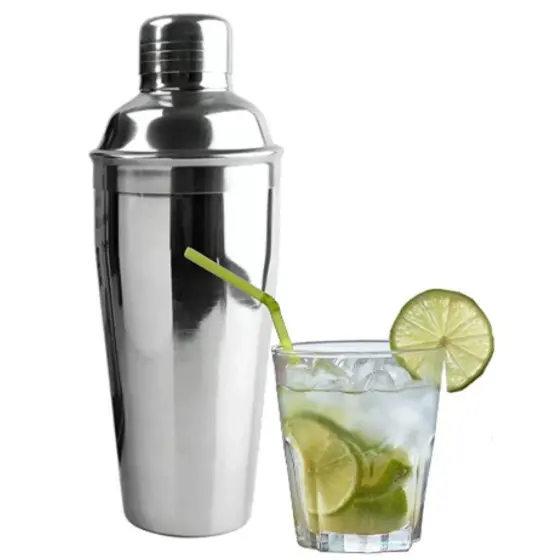 Coqueteleira Inox 500ml 3 Peças com Dosador