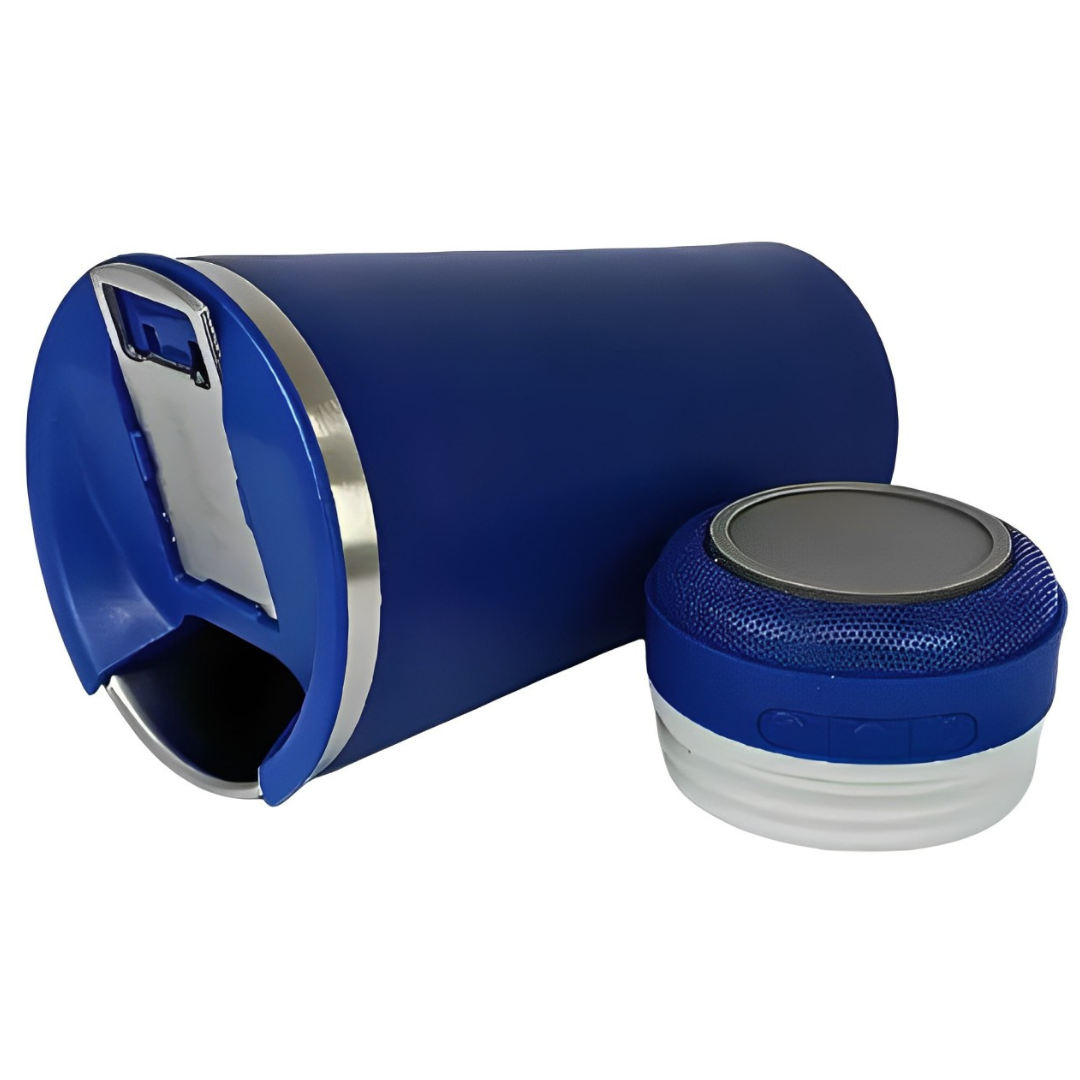 Copo Térmico com Som Led e TAMPA com ABRIDOR (420 ml) - Azul Royal