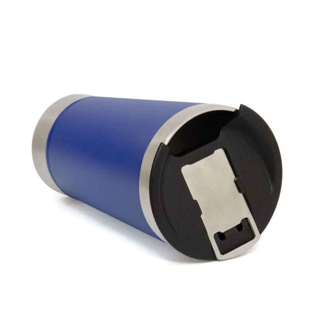 Copo Térmico Inox com TAMPA e ABRIDOR (473 ml) - Azul Royal