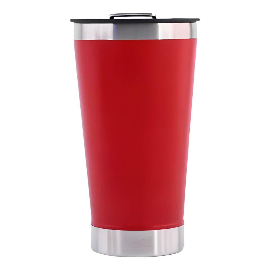 Copo Térmico Inox com TAMPA e ABRIDOR (473 ml) - Vermelho