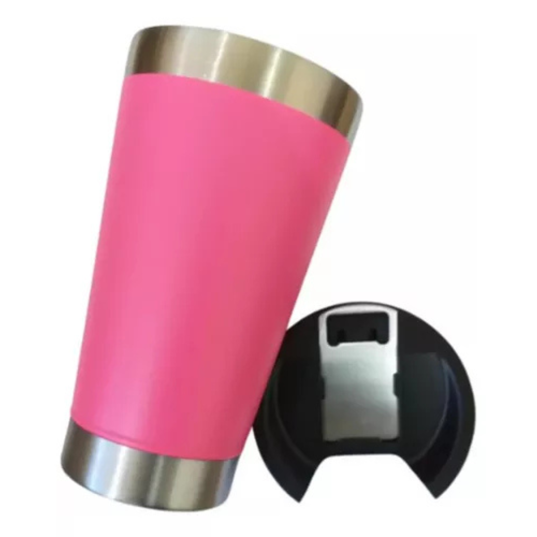 Copo Térmico Inox com TAMPA e ABRIDOR (473 ml) - Pink
