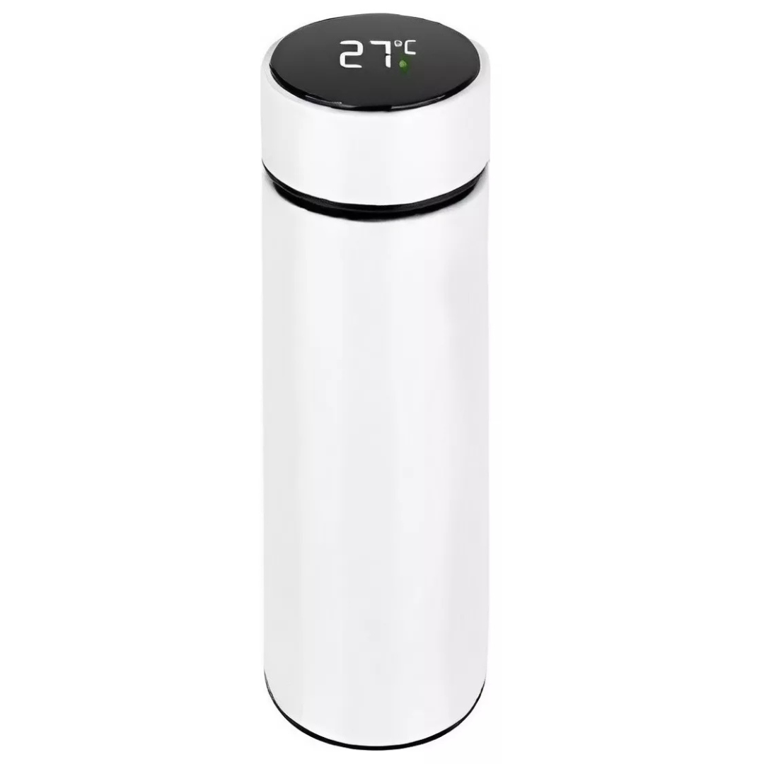 Garrafa Térmica Led com Termômetro(Normal)-Branco