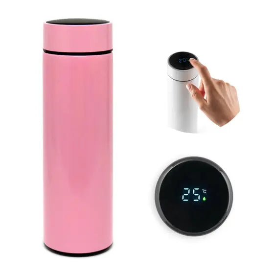 Garrafa Térmica Led com Termômetro(Normal)- Rosa