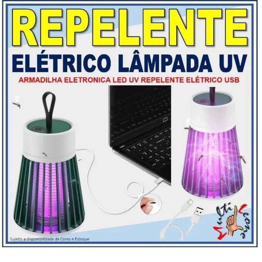 Repelente Elétrico UV com Grade de Alta Tensão – Portátil com Cabo USB
