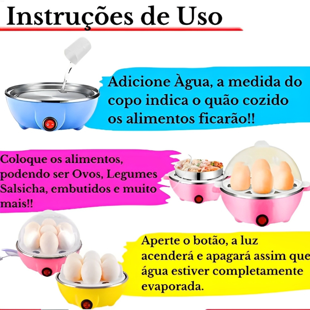 Cozedor de Ovos Elétrico Egg Cooker 110V