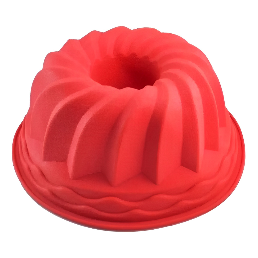 Forma de Silicone com Furo 23x10cm Vermelha