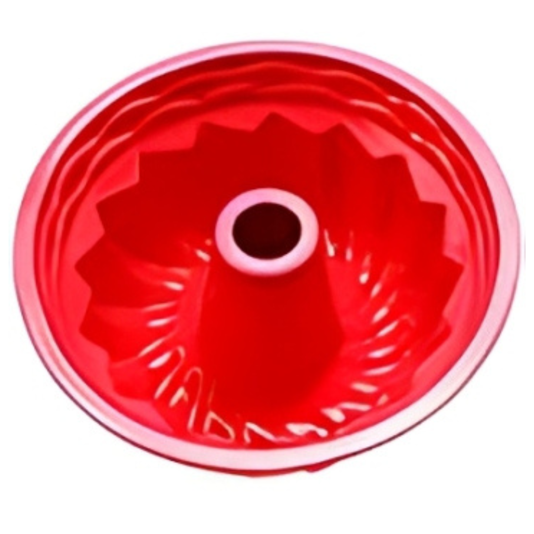Forma de Silicone com Furo 23x10cm Vermelha