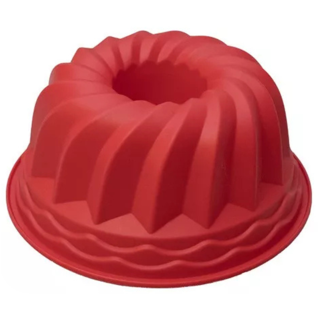Forma de Silicone com Furo 23x10cm Vermelha