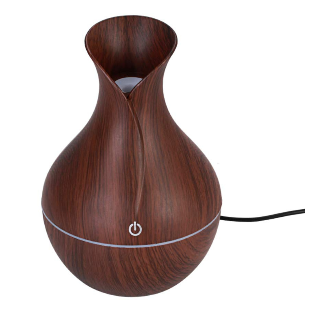 Umidificador com Difusor e LED - Madeira Marrom 130ml