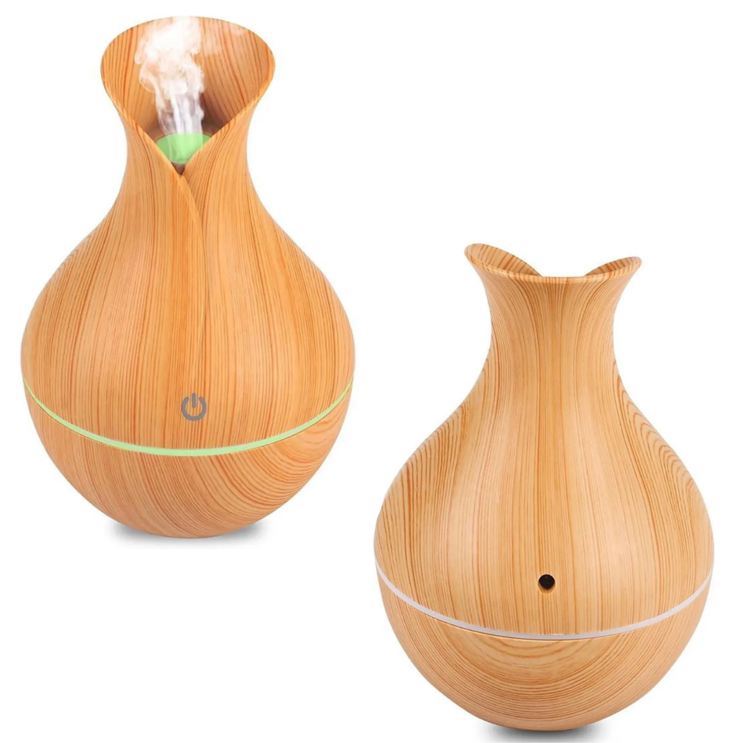 Umidificador LED Difusor Madeira 130ml Ultrassônico