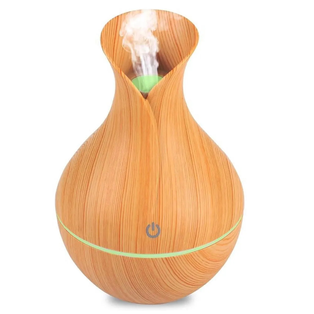 Umidificador LED Difusor Madeira 130ml Ultrassônico