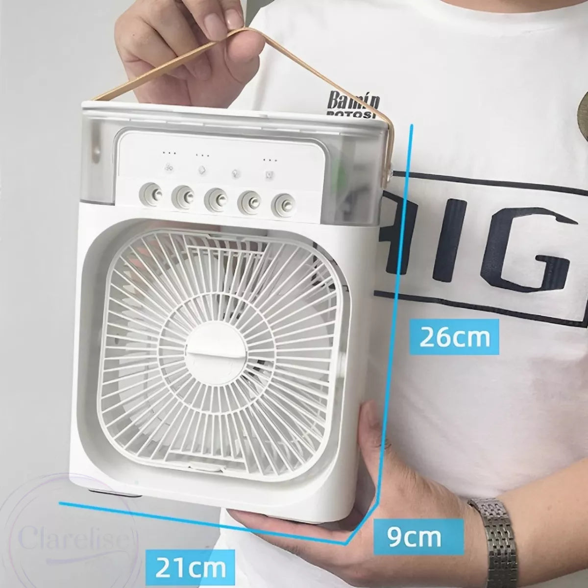 Mini Ventilador Umidificador de Ar Condicionado Portátil com LED USB