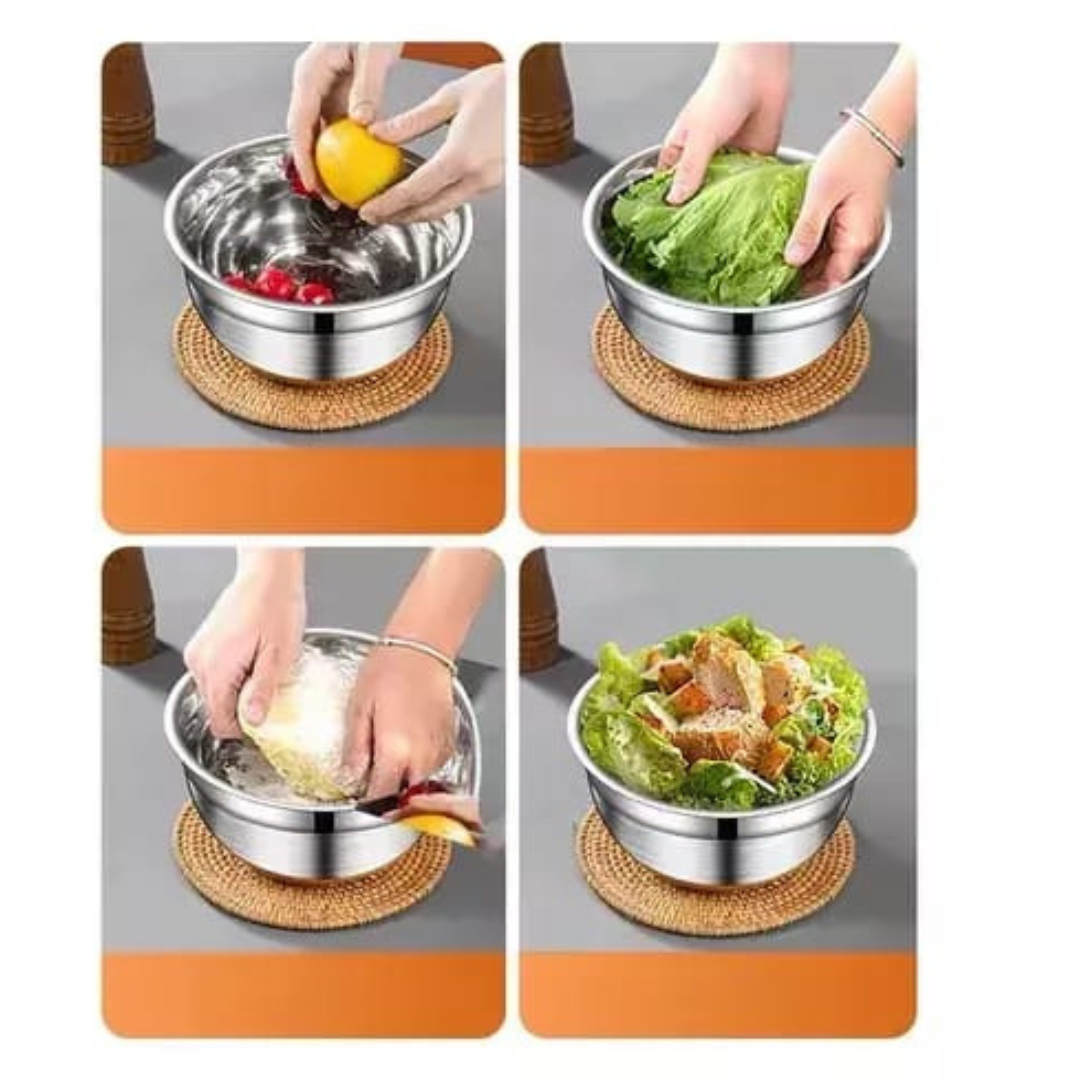 Saladeira Inox com Tampa de Silicone – 1 Unidade Média