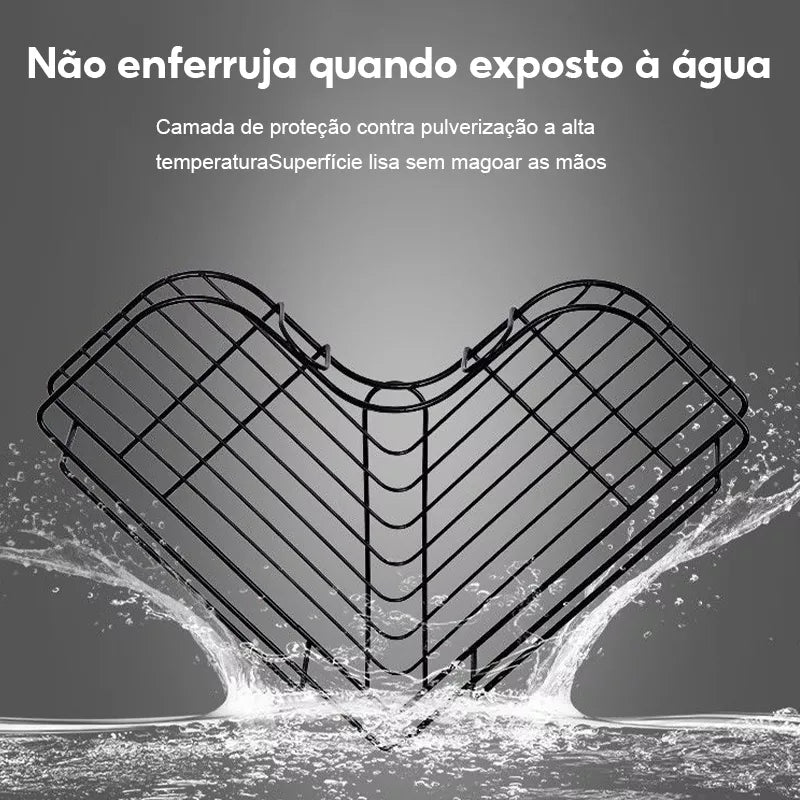 Prateleira Adesiva de Canto Multiuso - Preta