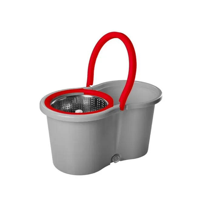 Mop Giratório 360° Inox Kaza Clean 9L - Vermelho