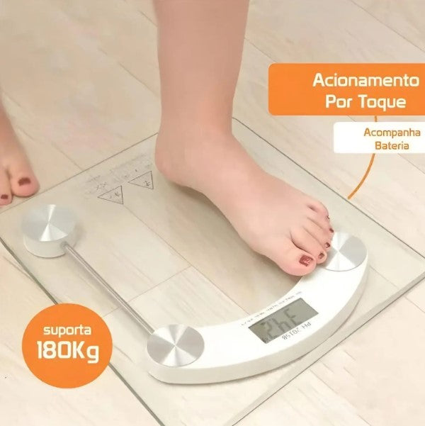 Balança Digital de Vidro Temperado – Capacidade 180kg