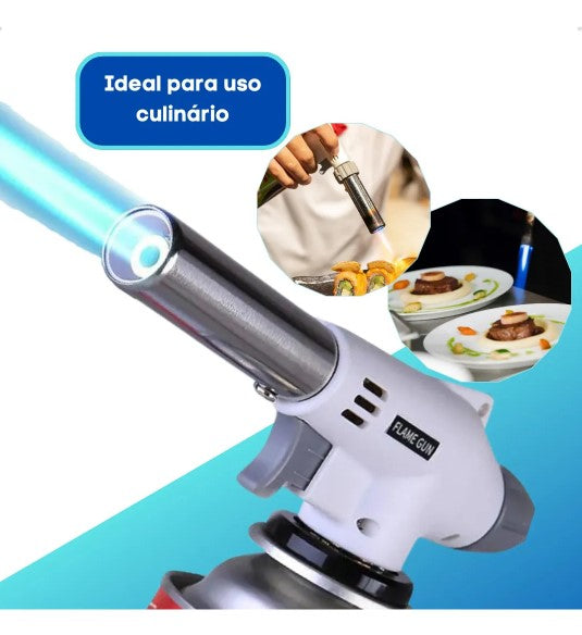 Maçarico Culinário Portátil Profissional Nível Branco