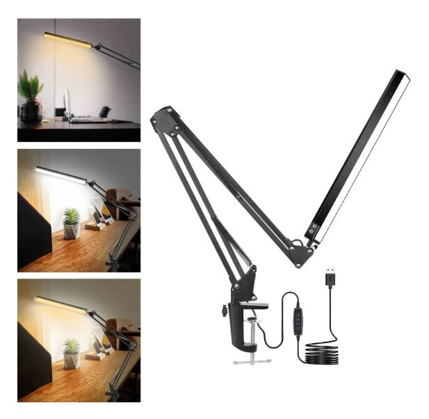 Lâmpada de Mesa LED com Braçadeira e Braço Oscilante – 10W