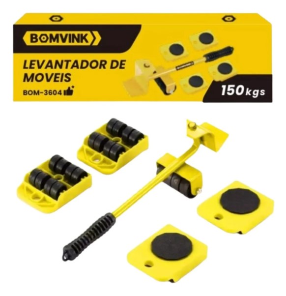Conjunto para Mover Móveis Pesados – Levantador e Rodinhas Deslizantes