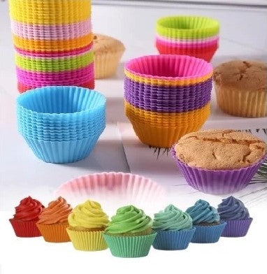 Kit com 12 Mini Formas de Silicone para Cupcakes