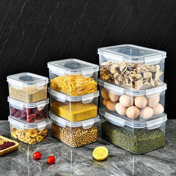 Organizador de Geladeira com 3 Potes Herméticos – Cestos Removíveis