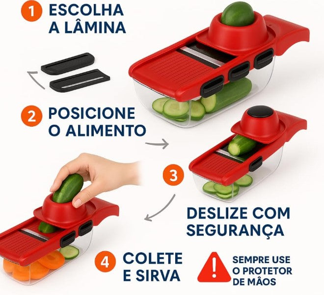 Cortador de Legumes e Fatiador de Frutas em Aço Inoxidável – Flexcut