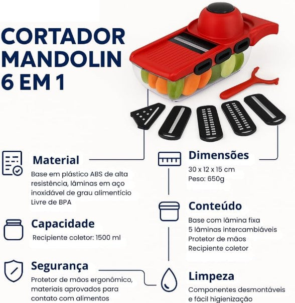 Cortador de Legumes e Fatiador de Frutas em Aço Inoxidável – Flexcut