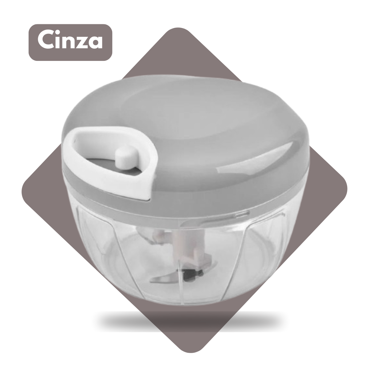 Mini Triturador Manual 500ml com 3 Lâminas – Cores Sortidas