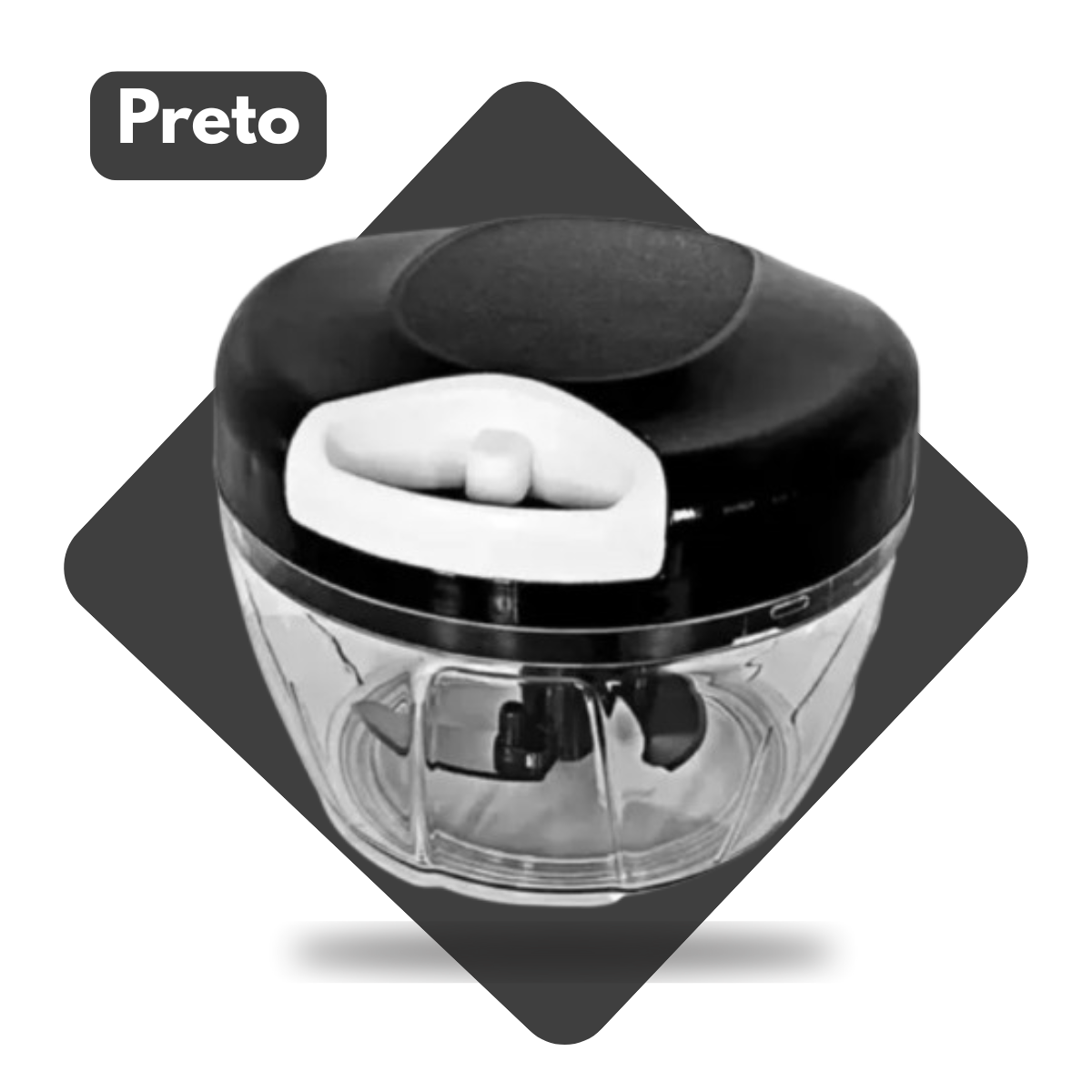 Mini Triturador Manual 500ml com 3 Lâminas – Cores Sortidas