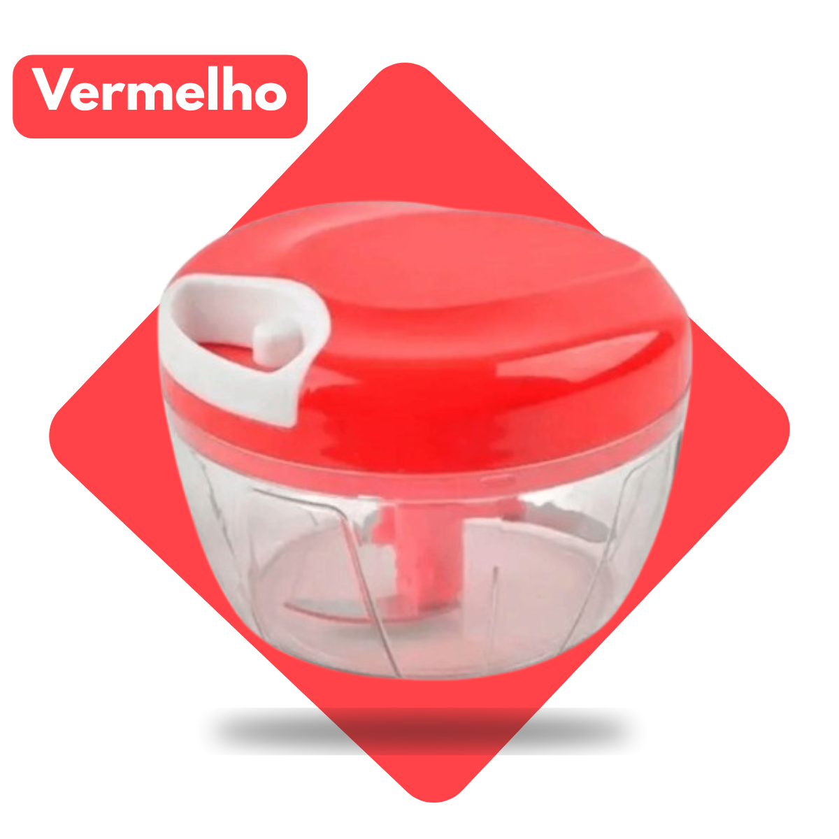 Mini Triturador Manual 500ml com 3 Lâminas – Cores Sortidas
