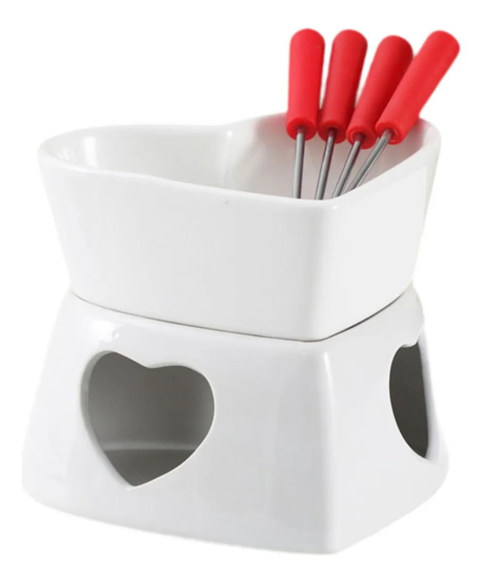 Fondue 7 Peças Coração Cerâmica 320ml – Hauskraft