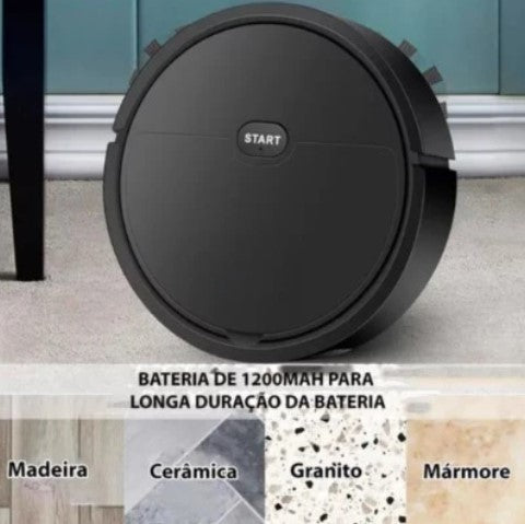 Robô Aspirador Recarregável 110v com Sensor