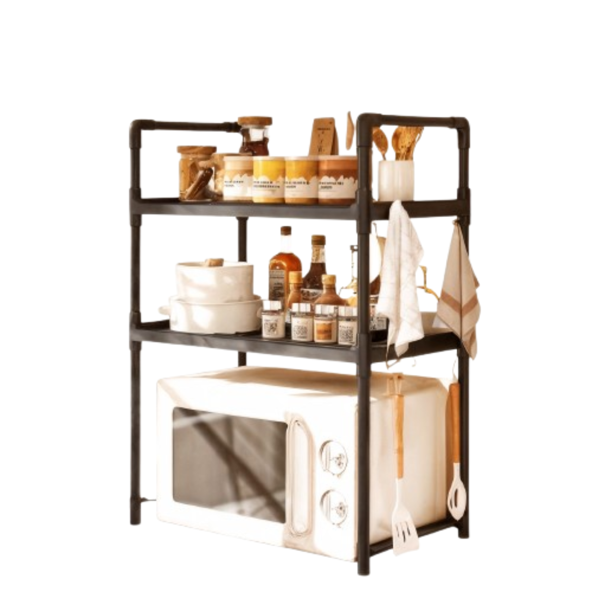 Rack Multifuncional de Cozinha – 2 Andares, Metal, Moderno
