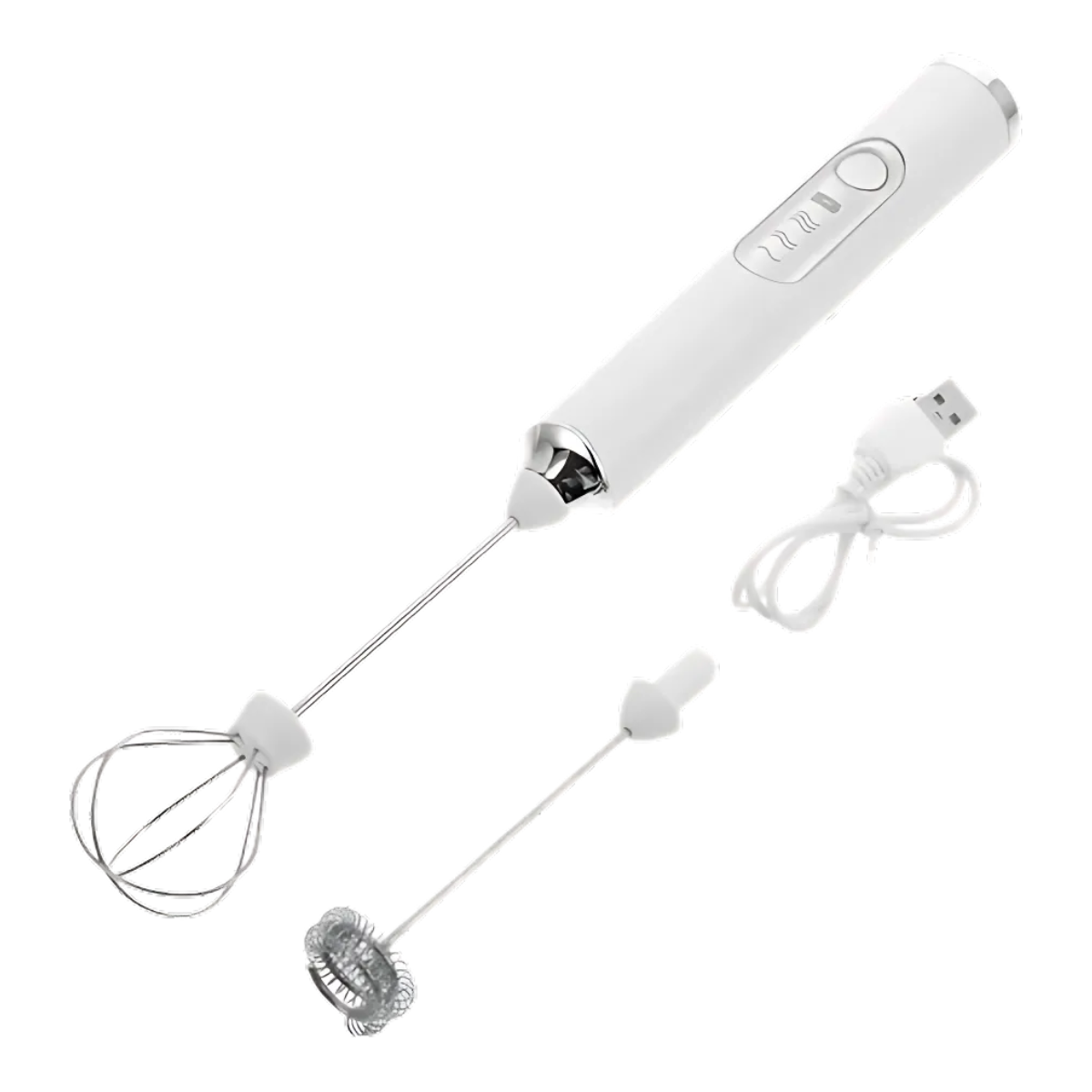 Mini Mixer Elétrico Portátil com Fuê Branco – Recarregável ou Pilhas