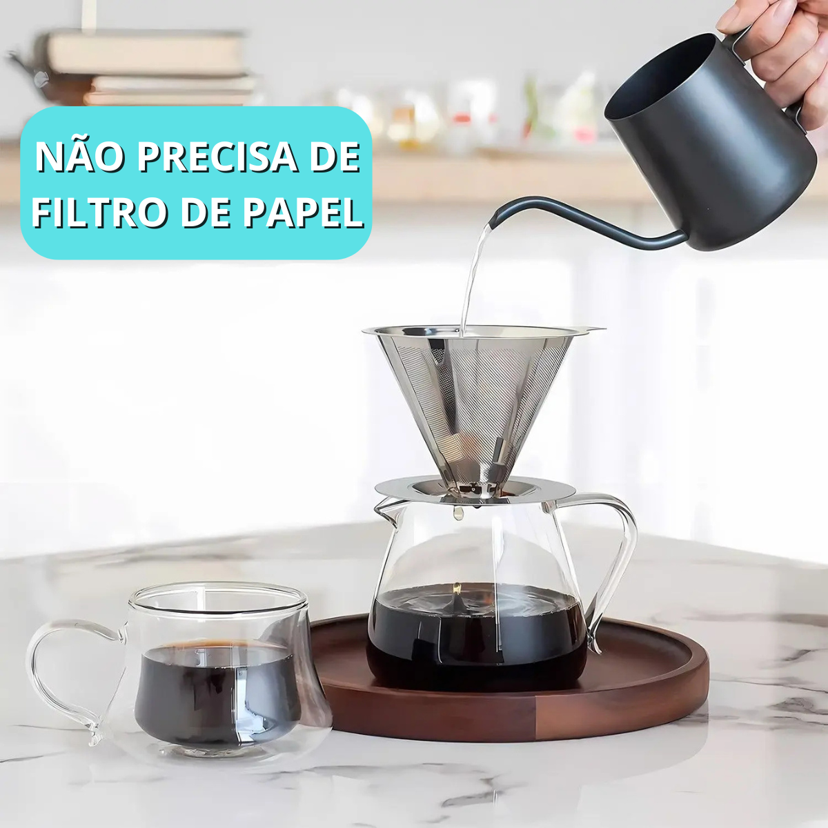 Coador de Café Aço Inox Permanente – Reutilizável e Ecológico