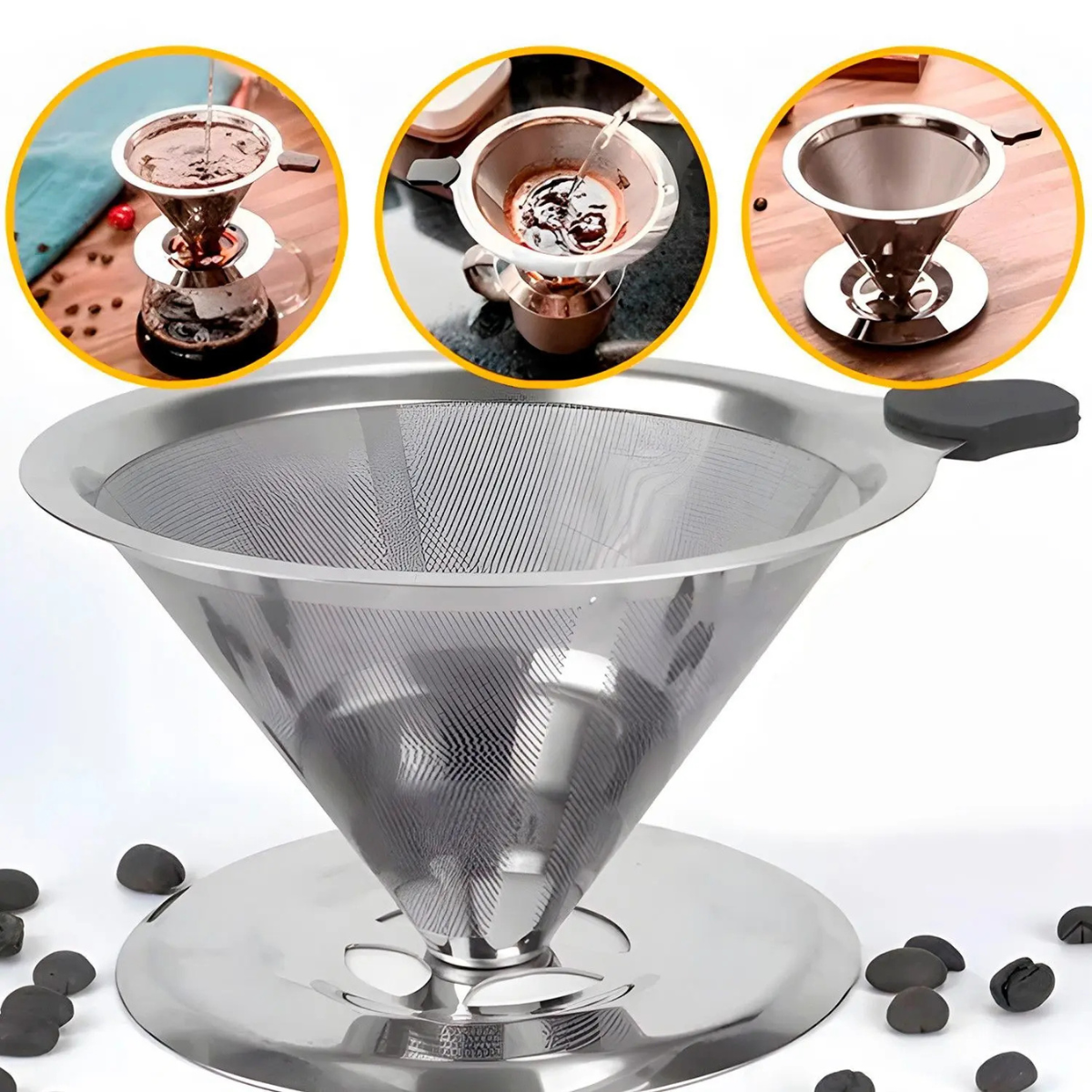 Coador de Café Aço Inox Permanente – Reutilizável e Ecológico