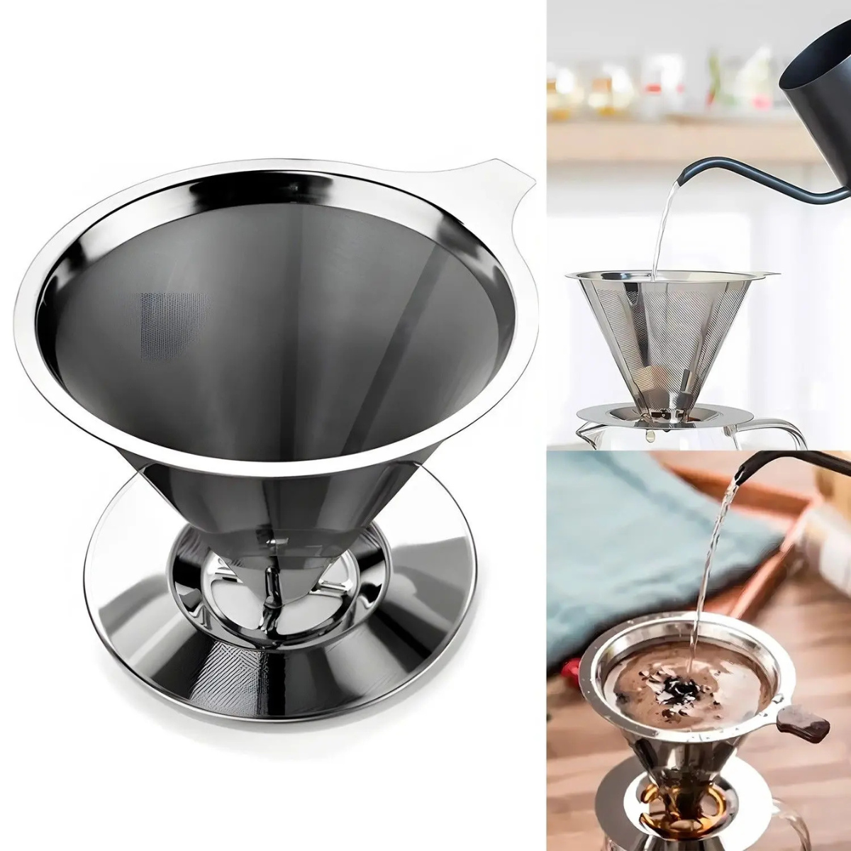 Coador de Café Aço Inox Permanente – Reutilizável e Ecológico