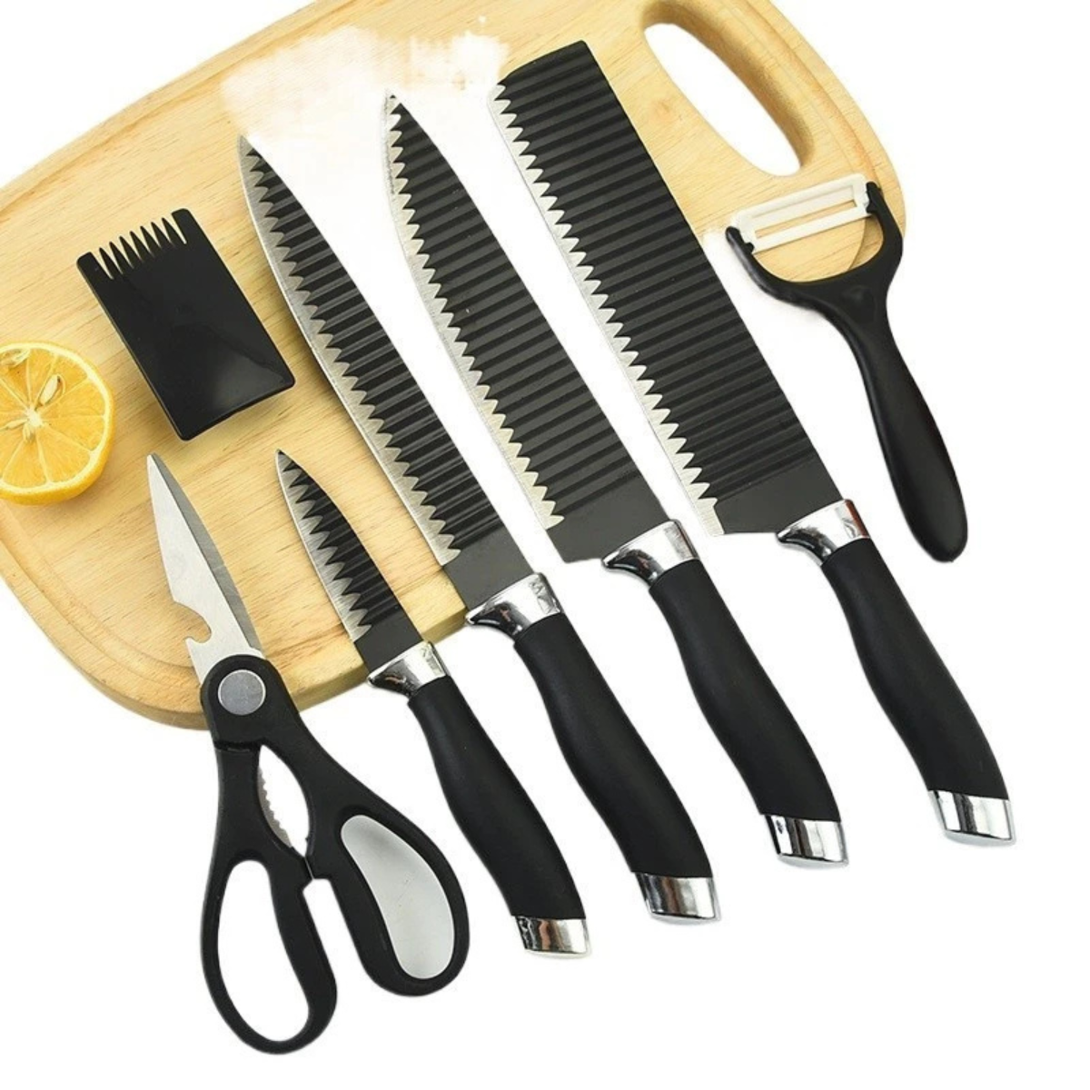 Kit Facas Profissionais 6 Peças com Tábua de Descongelamento Rápido