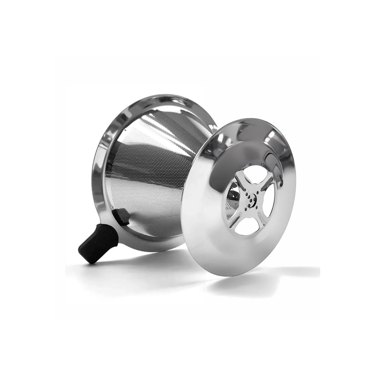 Kit Café Perfeito – Garrafa Térmica 1L Preta + Coador Inox Reutilizável