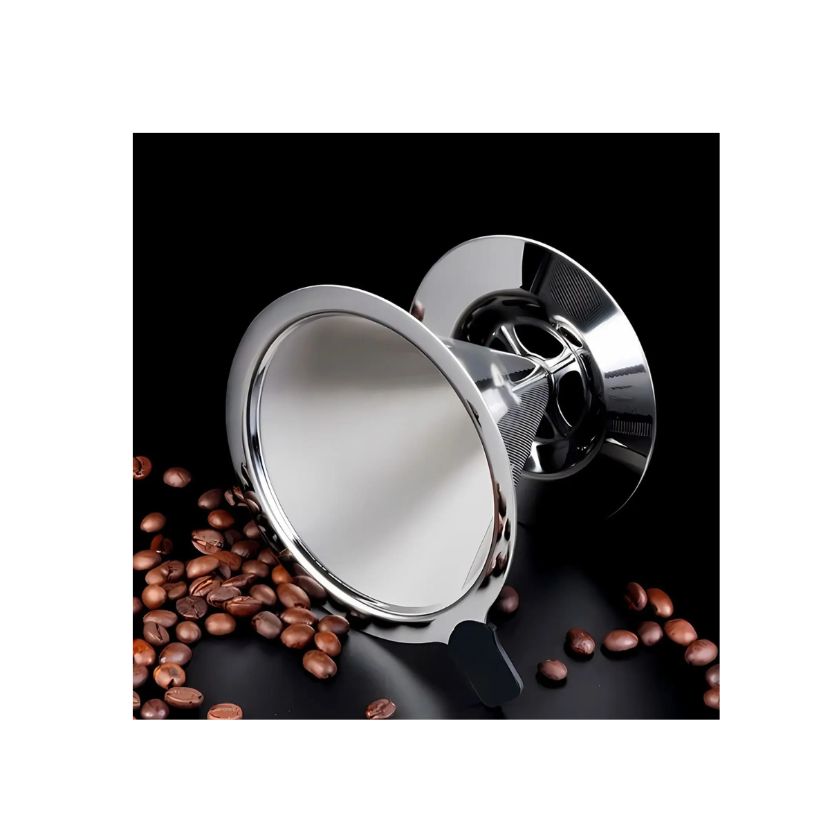 Kit Café Perfeito – Garrafa Térmica 1L Preta + Coador Inox Reutilizável