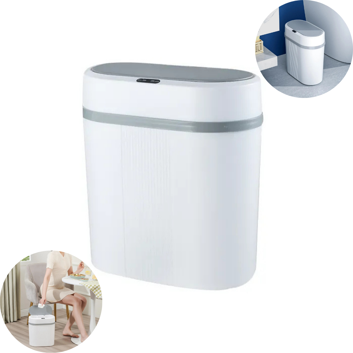 Lixeira Inteligente com Sensor 12L Branca