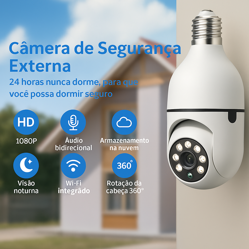 Câmera de segurança Wi-fi IP sem fio 360