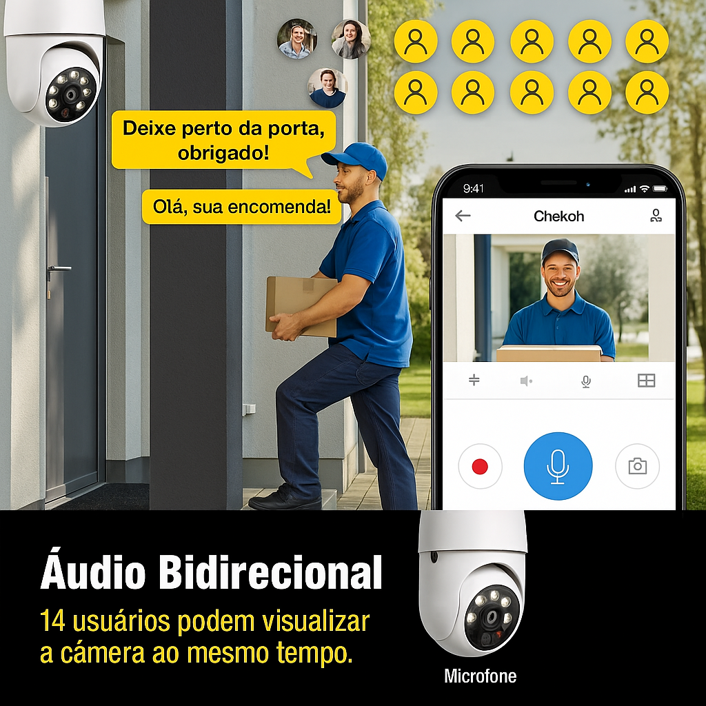 Câmera de segurança Wi-fi IP sem fio 360