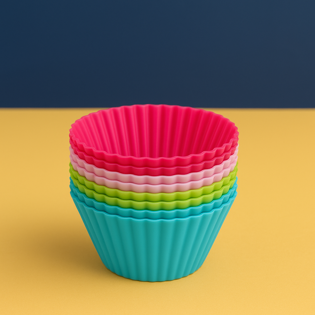 Kit com 12 Mini Formas de Silicone para Cupcakes