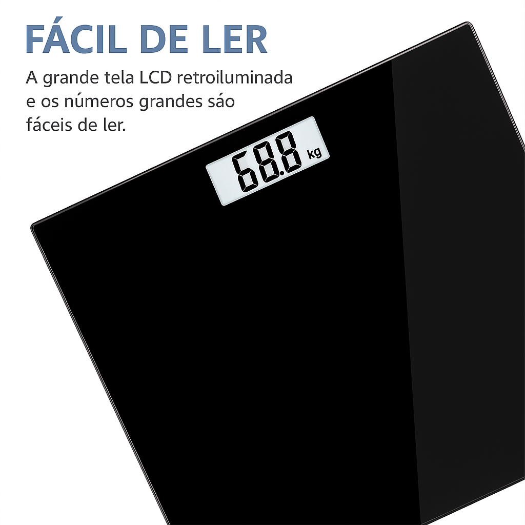 Balança Digital de Vidro Temperado com Sensores de Alta Precisão