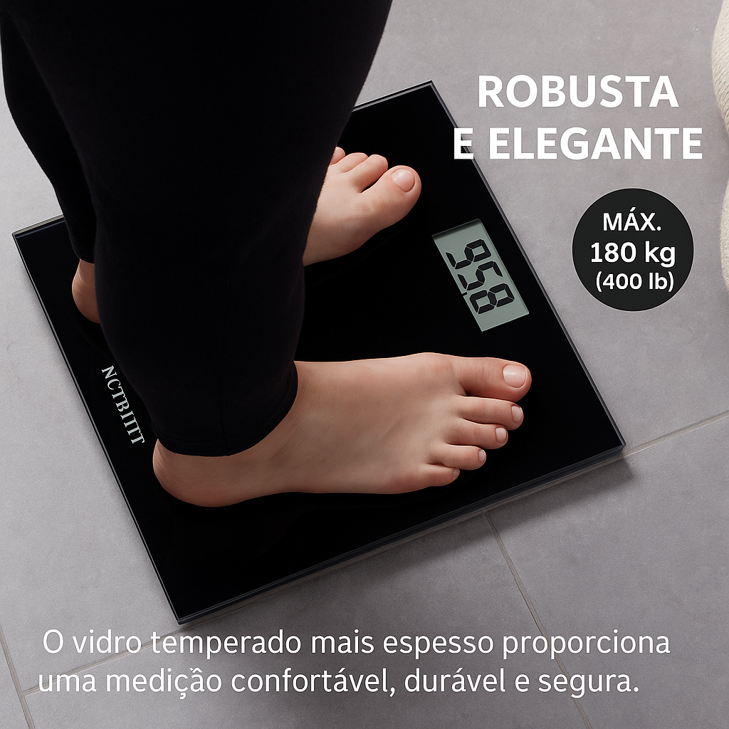 Balança Digital de Vidro Temperado com Sensores de Alta Precisão