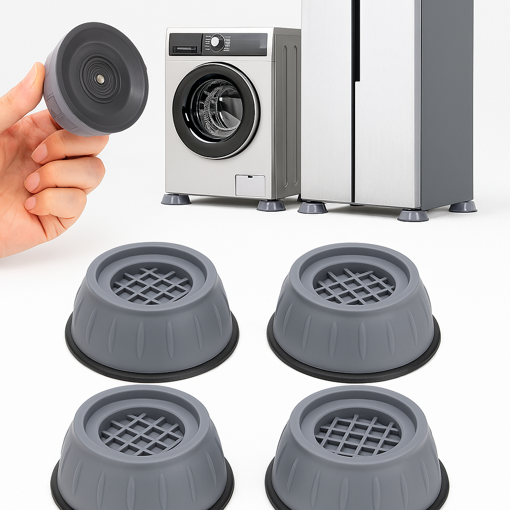 Suporte Antirruído 4pcs para Máquina de Lavar e Móveis