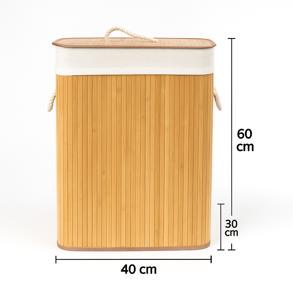 Cesto de Bambu com Tampa e Alças