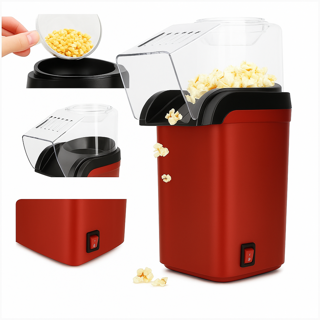Mini Pipoqueira Elétrica Sem Óleo 1200W – 110V