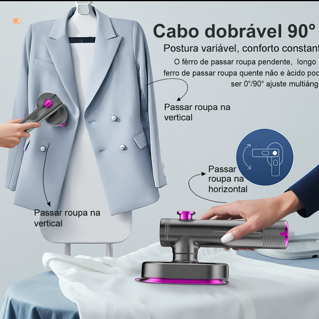 Mini Ferro de Passar Portátil a Vapor Bivolt | Cores sortidas